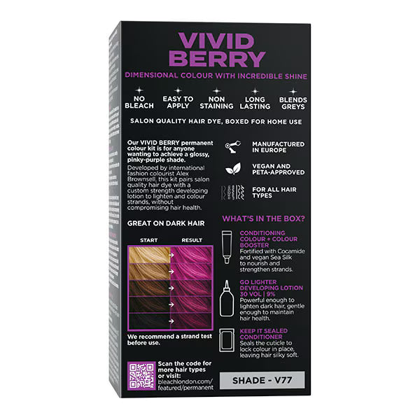 Bleach London Vivid Copper Permanent Hair Dye Kit - British product
