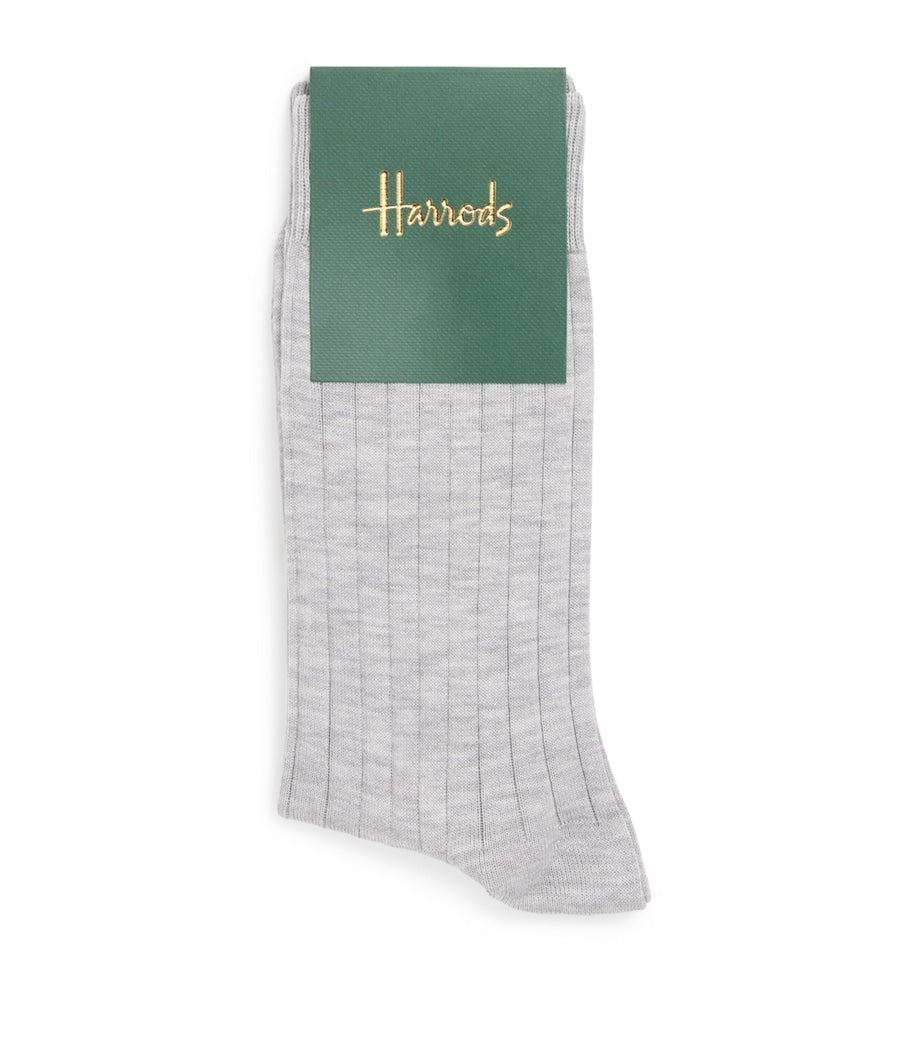 Harrods cotton-blend ribbed socks, imported from the UK