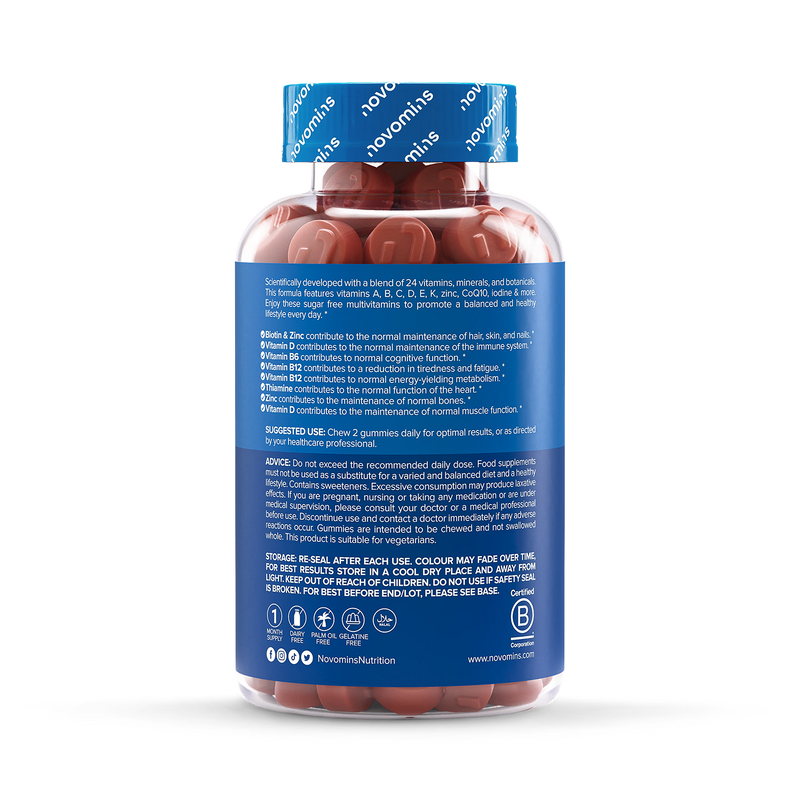Novomins men's multivitamin pineapple gummies 60 count (British brand)