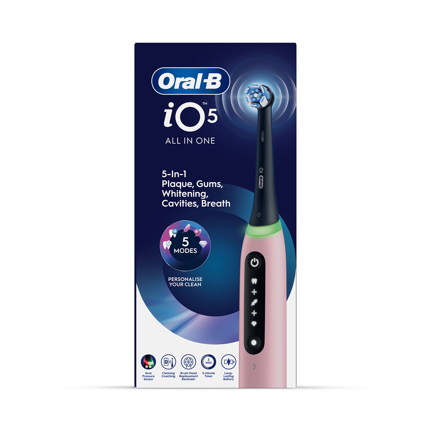 Oral-B iO 5 pink electric toothbrush (British brand)