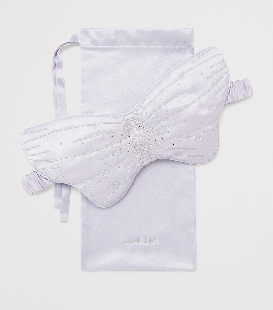 Masque pour les yeux Manito en soie de mûrier papillon avec strass - Produit britannique