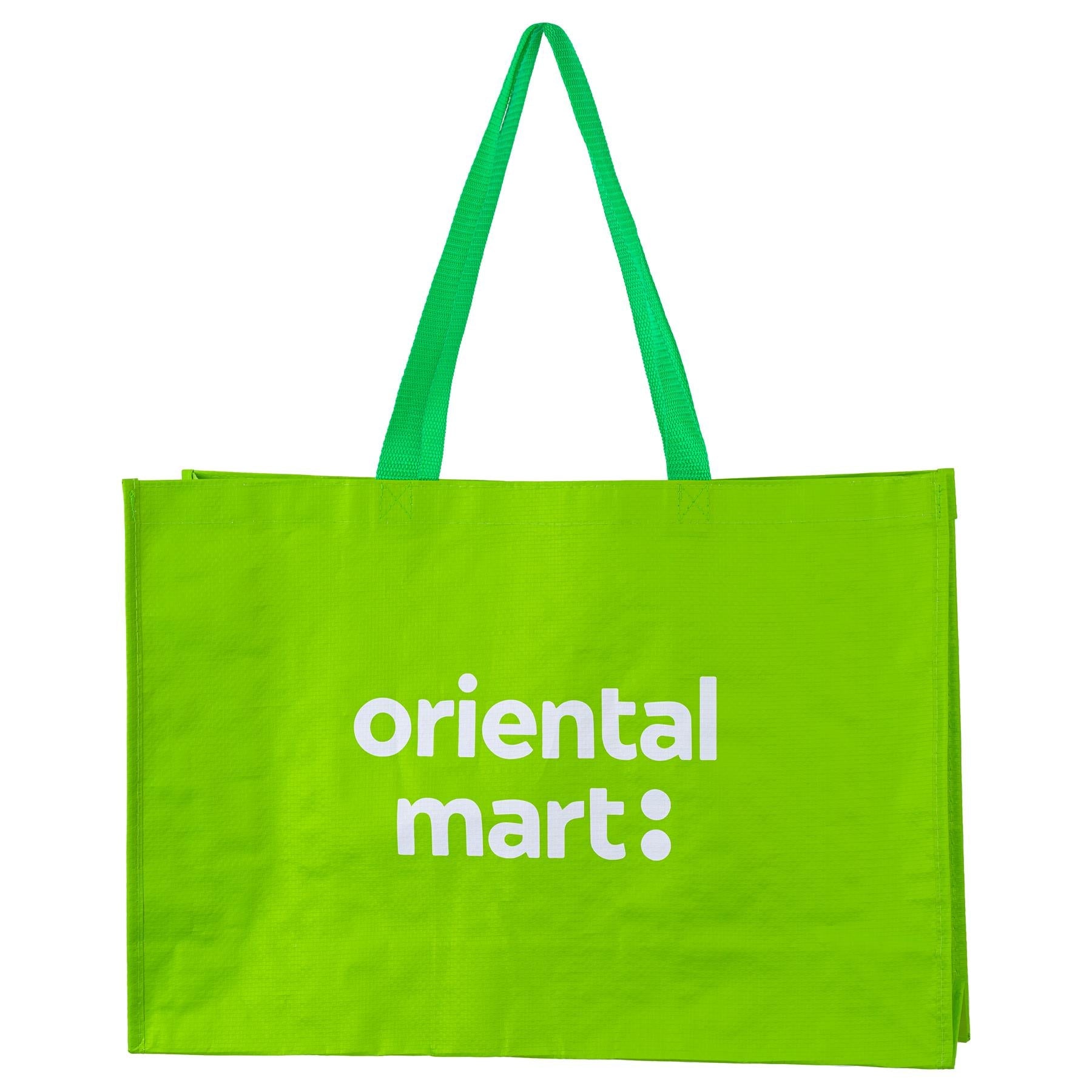 OrientalMart green reusable shopping bag large, imported from the UK