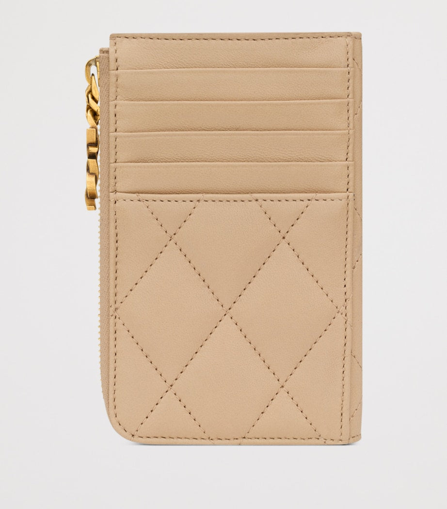 Saint Laurent matelassé zip-up card holder - British product