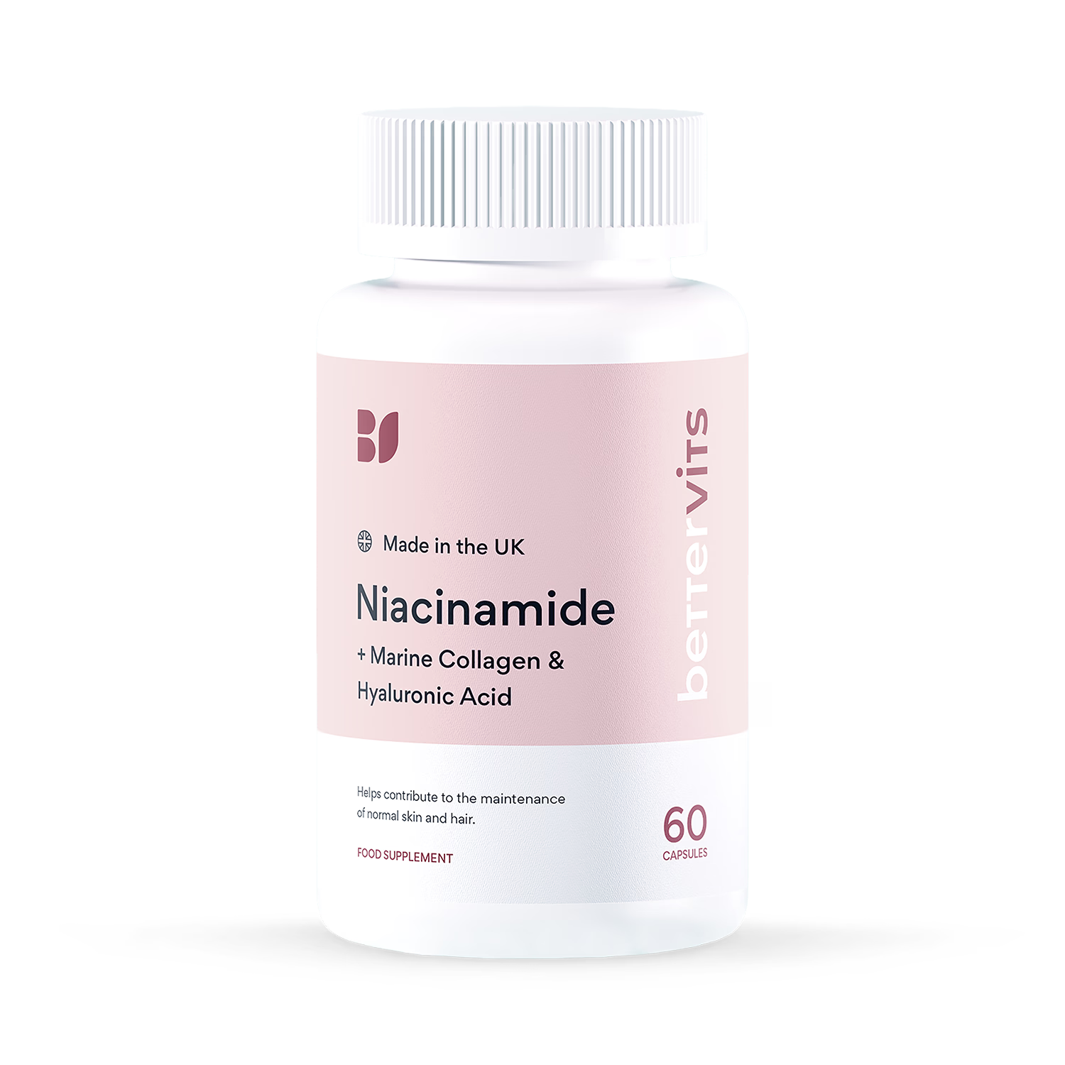 Niacinamide Marine Collagen Hyaluronic Acid capsules 60 count - British product