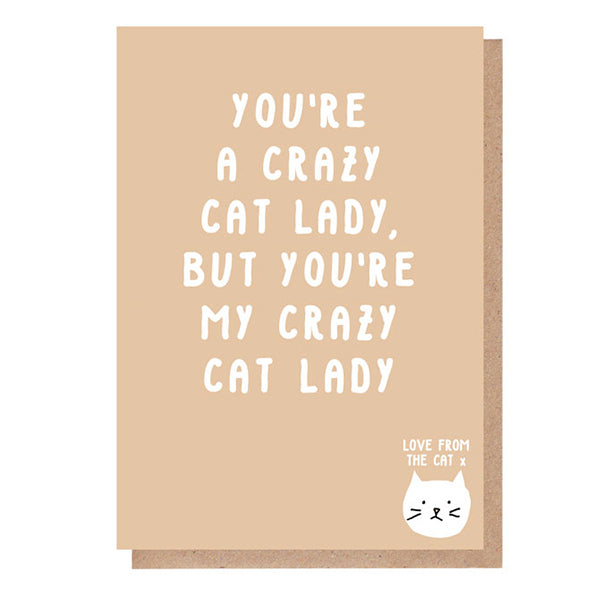 Paper Plane Crazy Cat Lady greeting card - British product