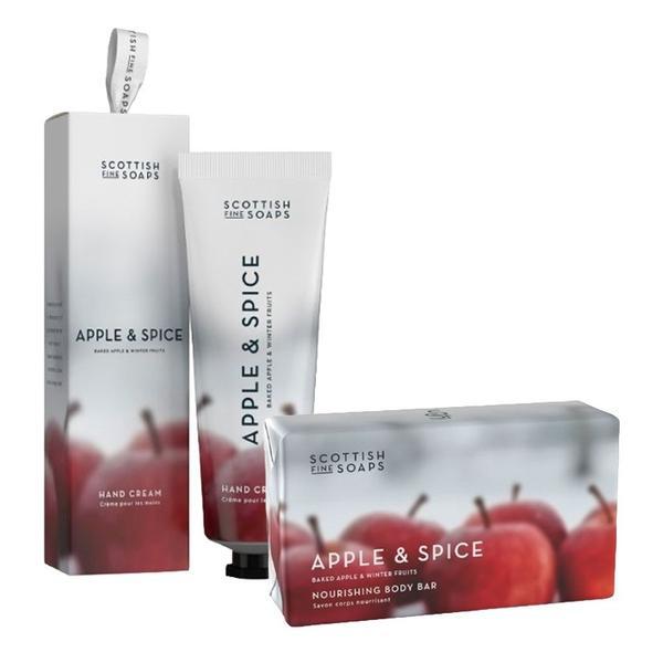 Scottish Fine Soaps Apple & Spice Duo body bar and hand cream, imported from the UK
