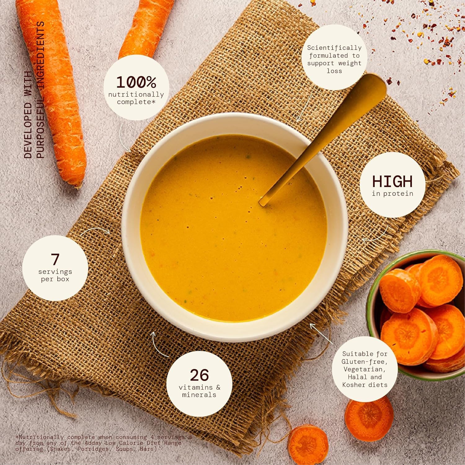 Adday spicy carrot soup 7 x 55g, UK version