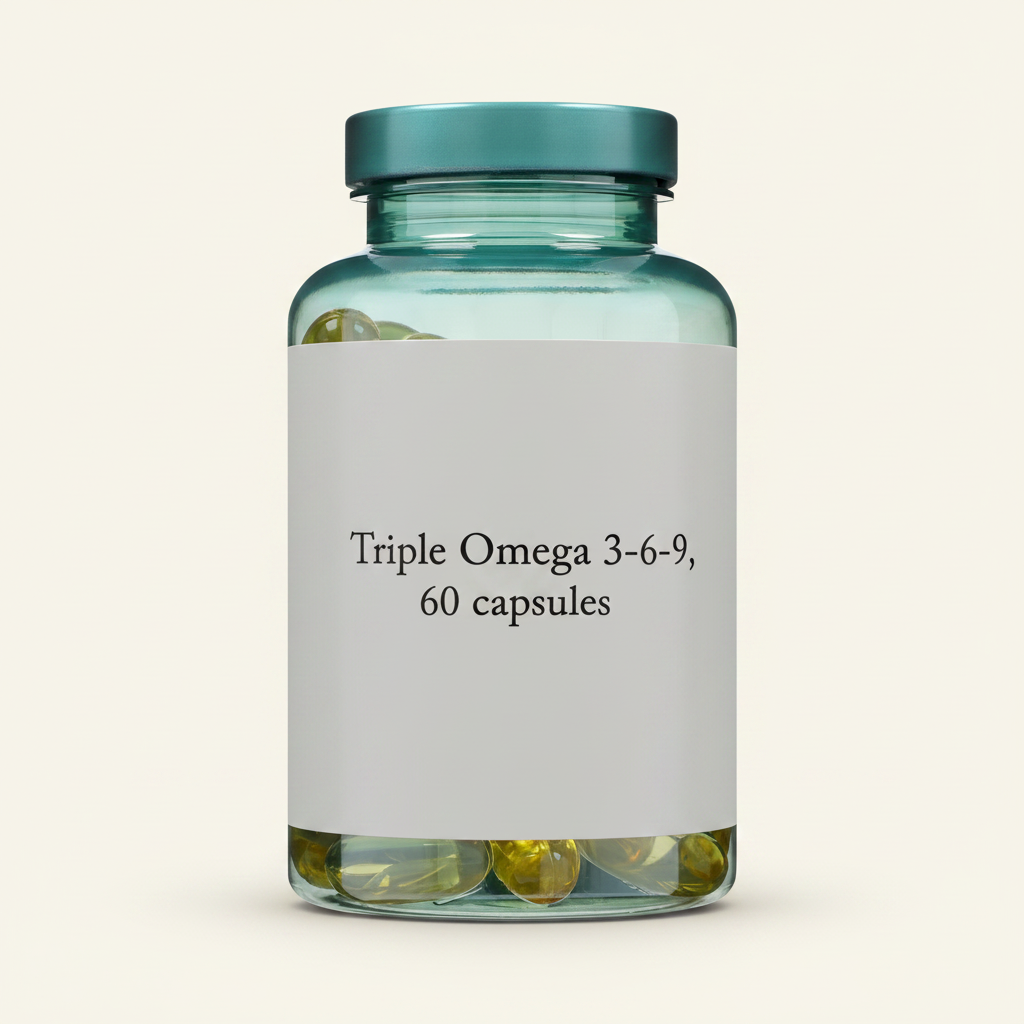 Holland & Barrett Triple Omega 3-6-9 fish oil capsules 60pc, UK version
