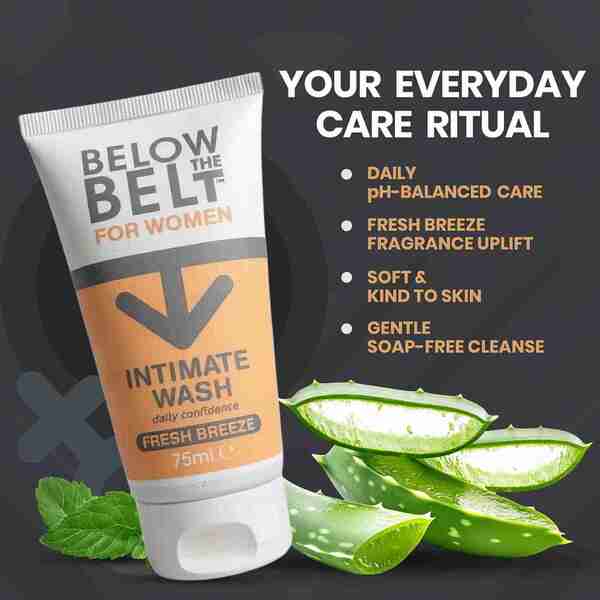 Below The Belt Intimate Wash Fresh Breeze Scent 75ml Trio, imported from the UK