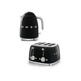 Smeg black kettle and toaster set, imported from the UK