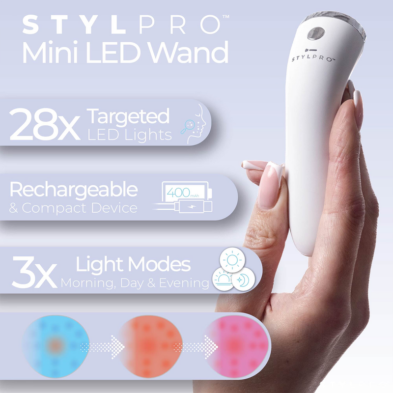 Stylpro Mini LED Wand portable skincare device, imported from the UK