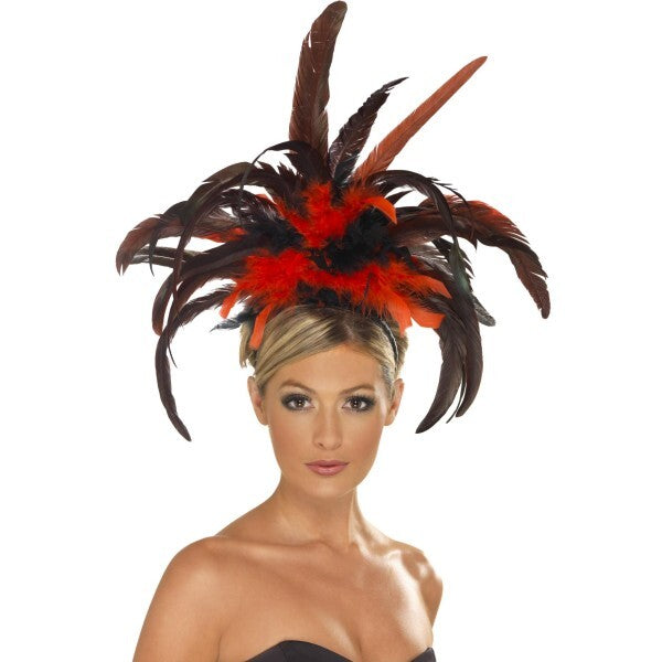 Smiffys burlesque headband in black and red, UK version