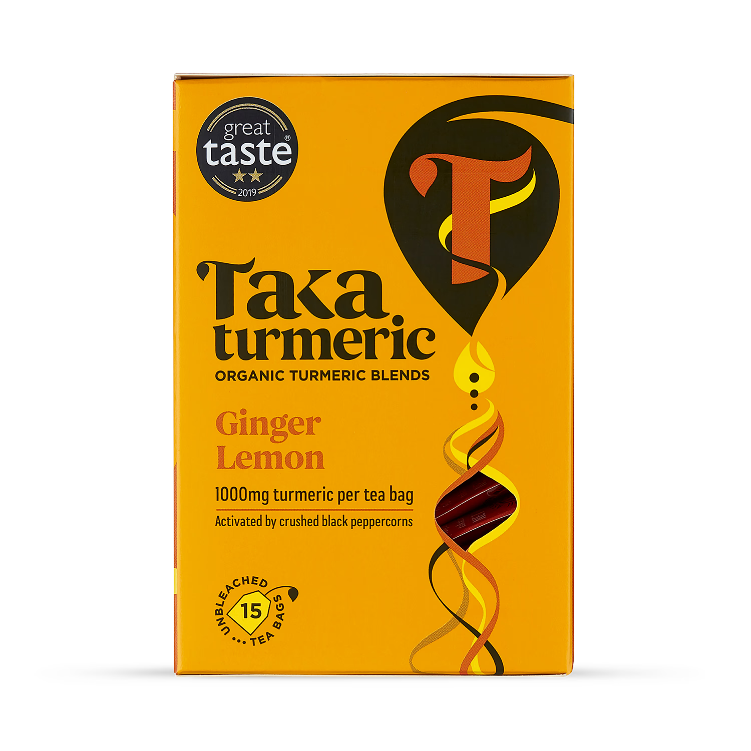 Taka Turmeric tea ginger lemon 15 teabags - British product