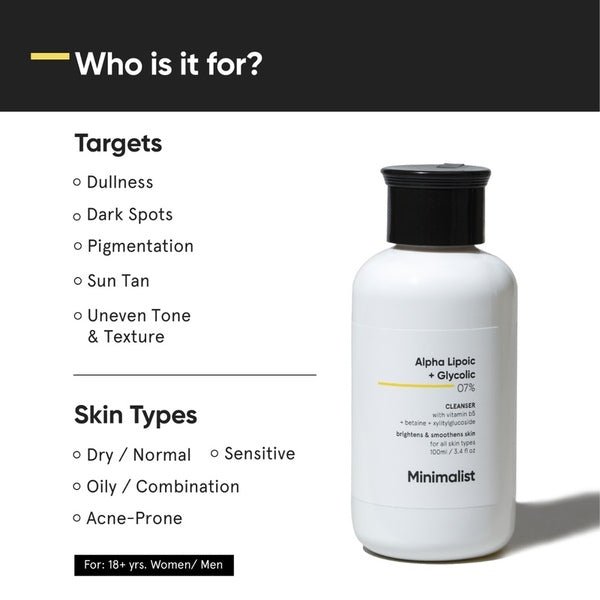 Minimalist glycolic face cleanser, UK version