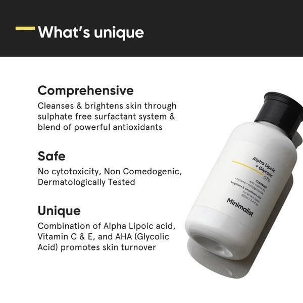 Minimalist glycolic face cleanser, UK version