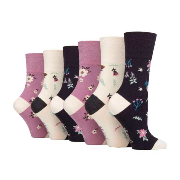 Gentle Grip 6 Pack Ladies Non Elastic Bamboo Socks