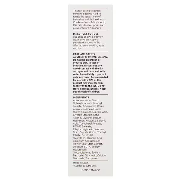 Me+ Succinic Acid Blemish Treatment 15ml, imported from the UK
