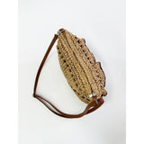 SVNX straw shoulder bag with frill detail - British product