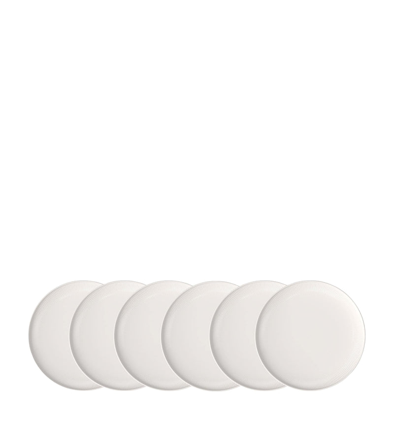 Villeroy & Boch porcelain Afina flat plates set of 6, 27cm diameter (British brand)