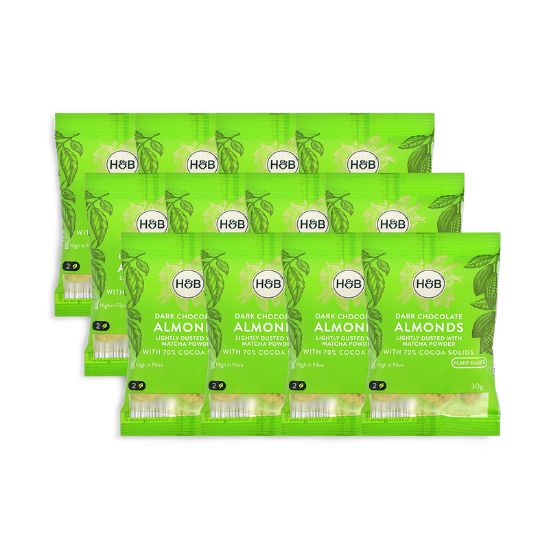 Holland & Barrett Dark Chocolate Matcha Almonds 360g, UK version