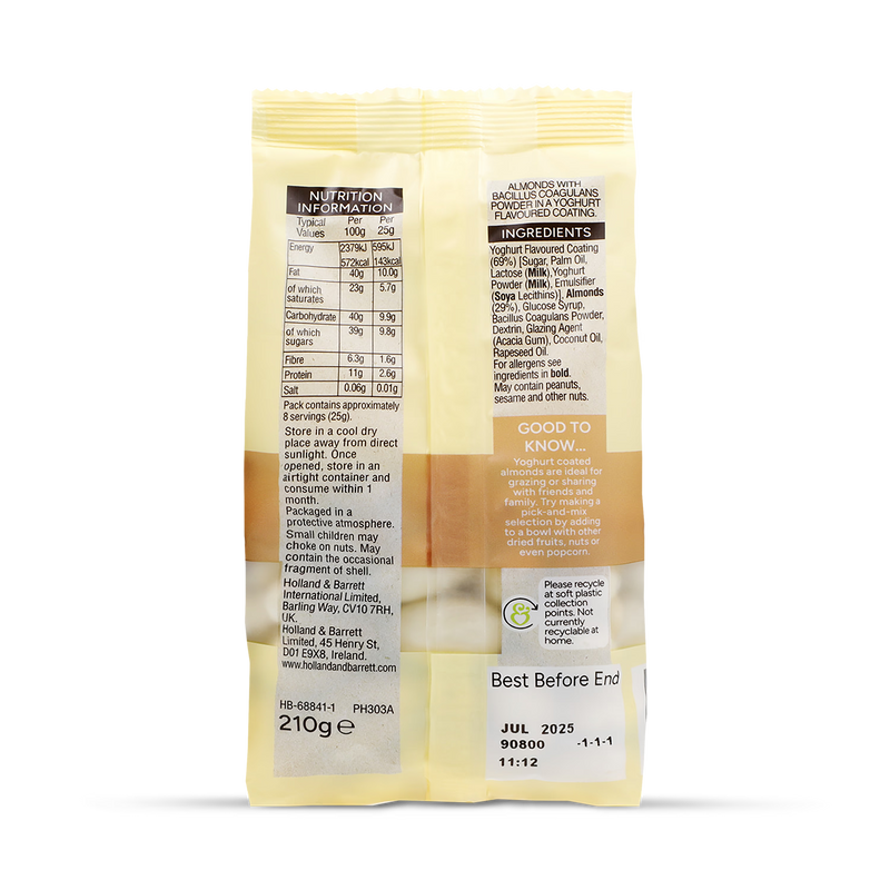 Holland & Barrett Yoghurt Almonds 210g, UK version