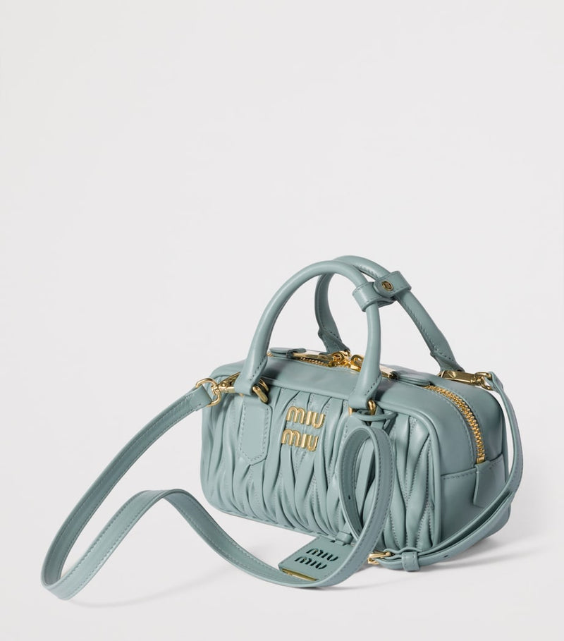 Miu Miu Arcadie top-handle bag matelassé leather, imported from the UK
