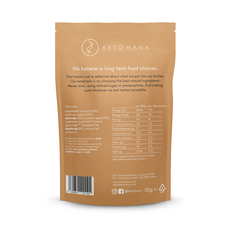 Keto Hana cinnamon granola 300g - British product