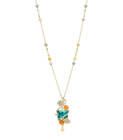 Harrods Boodles The Palace Collection Queen Charlotte's Cottage Pendant Necklace with Diamonds, Sapphires and Gemstones- Buy online at McGrocer