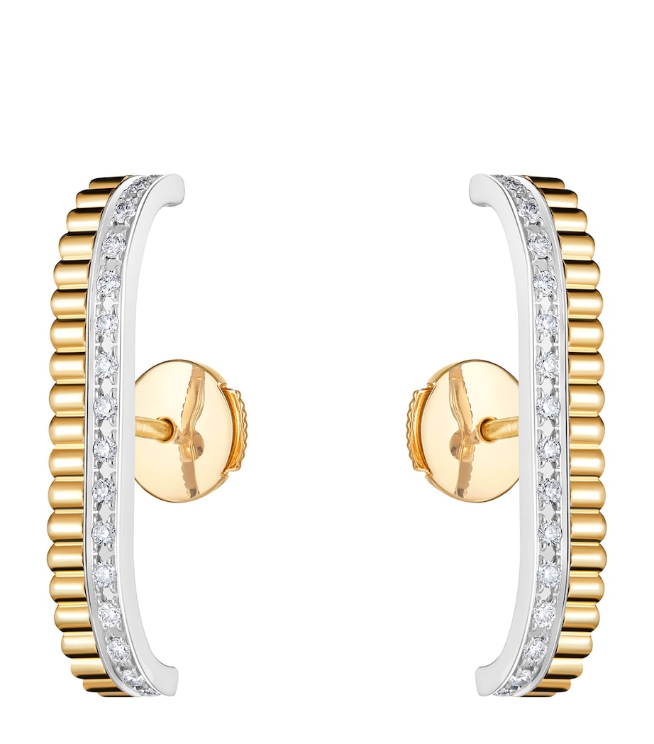 Boucheron Quatre Radiant Edition gold diamond stud earrings, imported from the UK