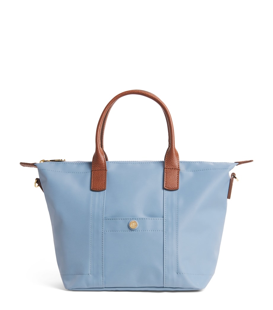 Harrods nylon tote bag with leather trims, imported from the UK