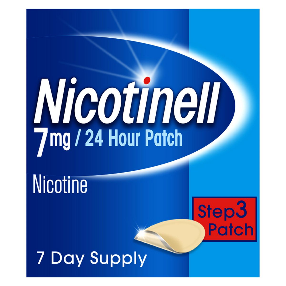 Nicotinell Nicotine Patch, Quit Smoking Aid Step 3, 24 Hour Patch, 7 mg, Pack of 7 GOODS Boots   