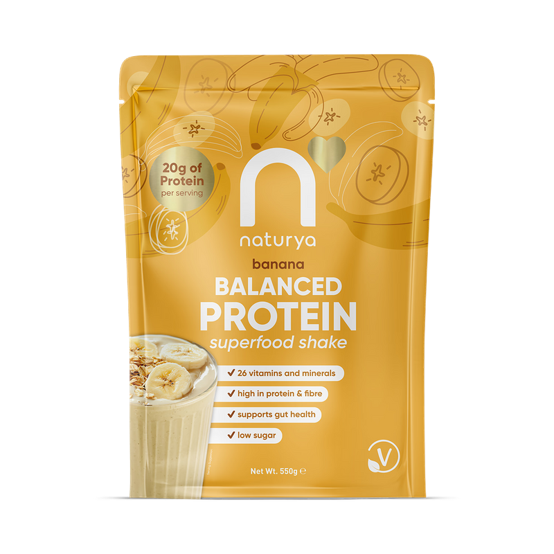 Naturya Banana Protein Shake 550g, imported from the UK