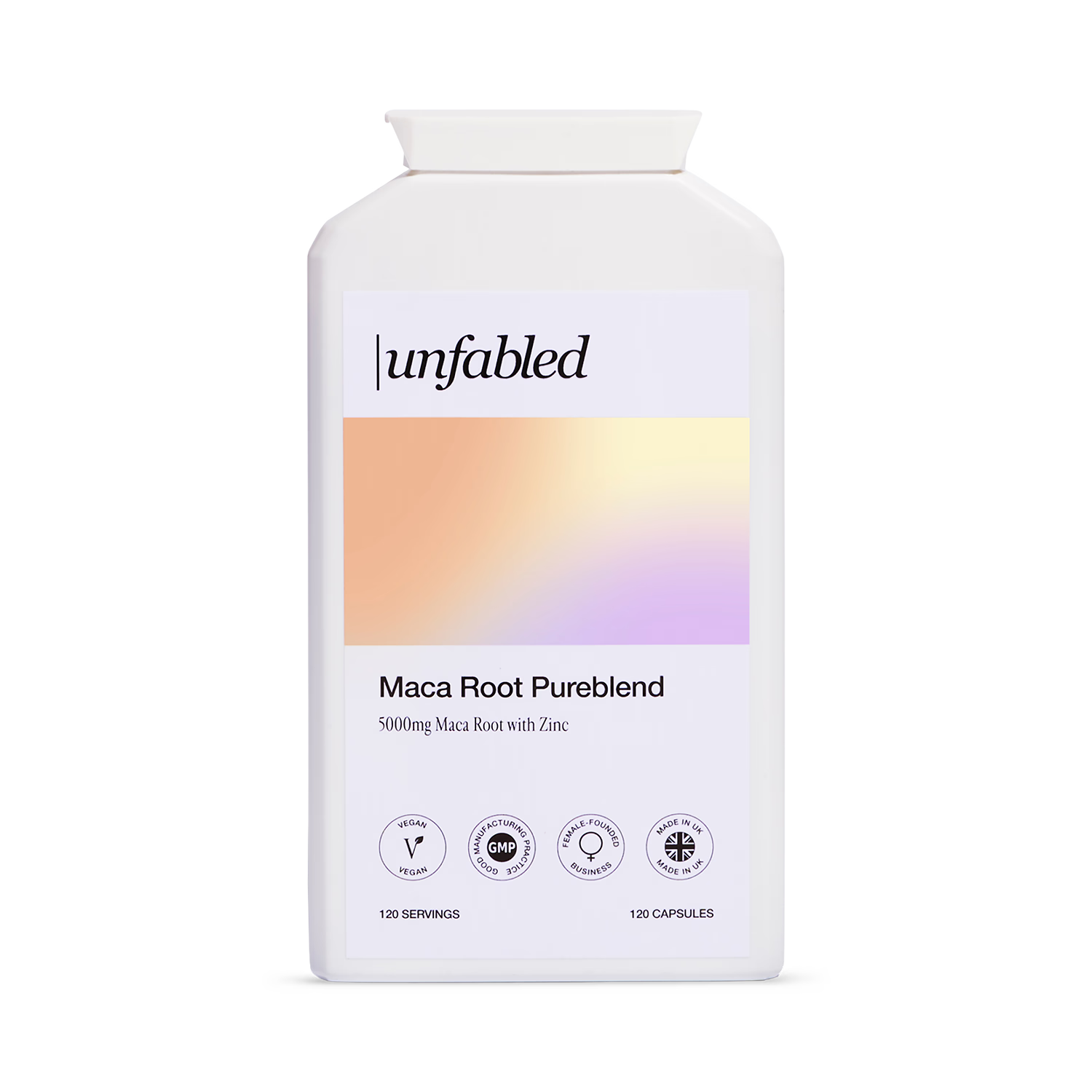 Unfabled Maca Root Pureblend 120 capsules - British product
