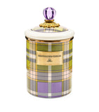 MacKenzie-Childs steel canister violet check 21.5cm, imported from the UK