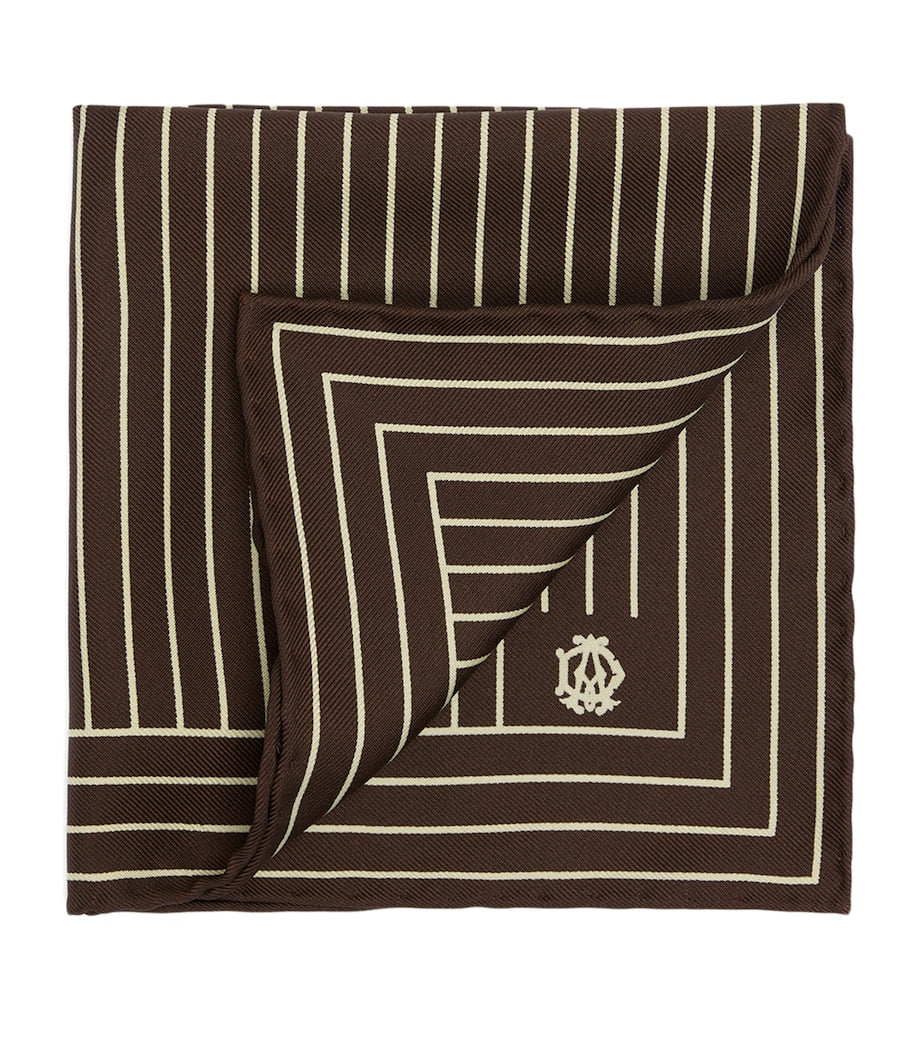 Dunhill mulberry silk stripe pocket square 30cm, UK version