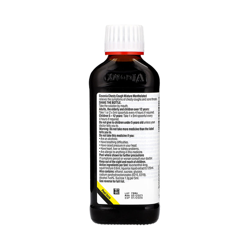 Covonia chesty cough mixture mentholated 150g - British product