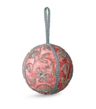 Pastel Blue Christmas Bauble with Gold Filigree and Sequins