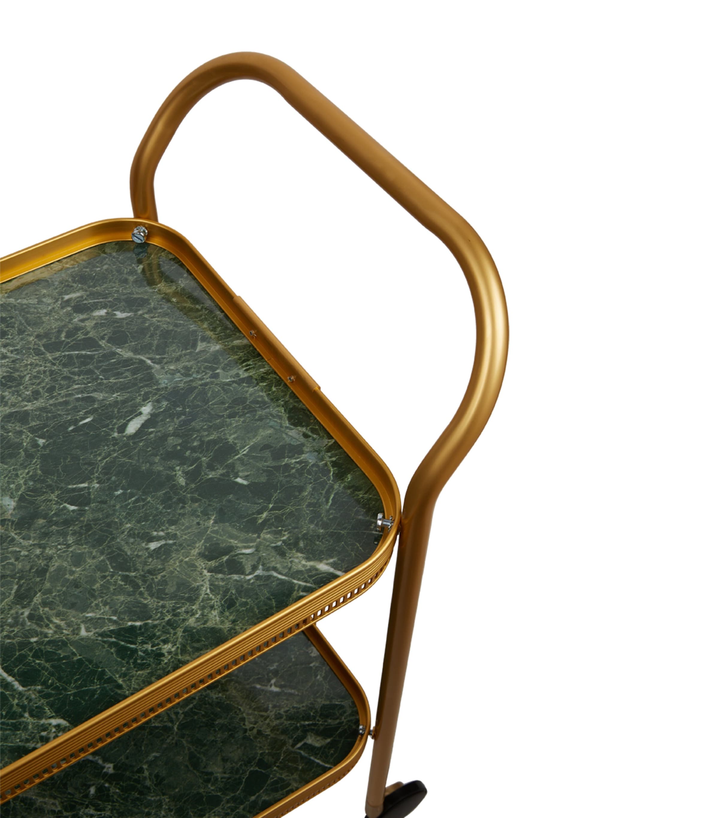 Kaymet green marble two-tiered serving trolley, UK version