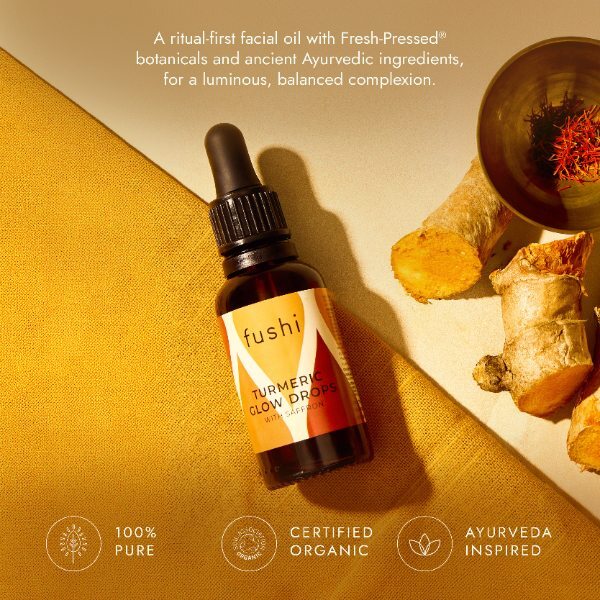 Fushi Turmeric Glow Drops with Saffron face oil 30ml (British brand)