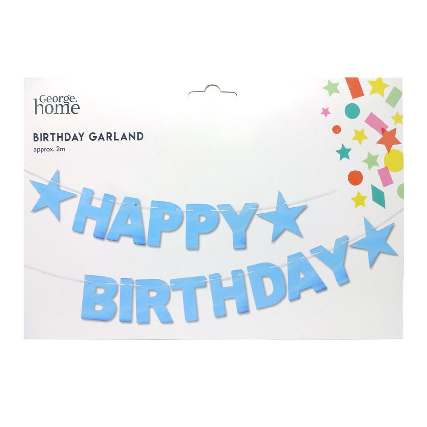 George Home Happy Birthday Blue Garland