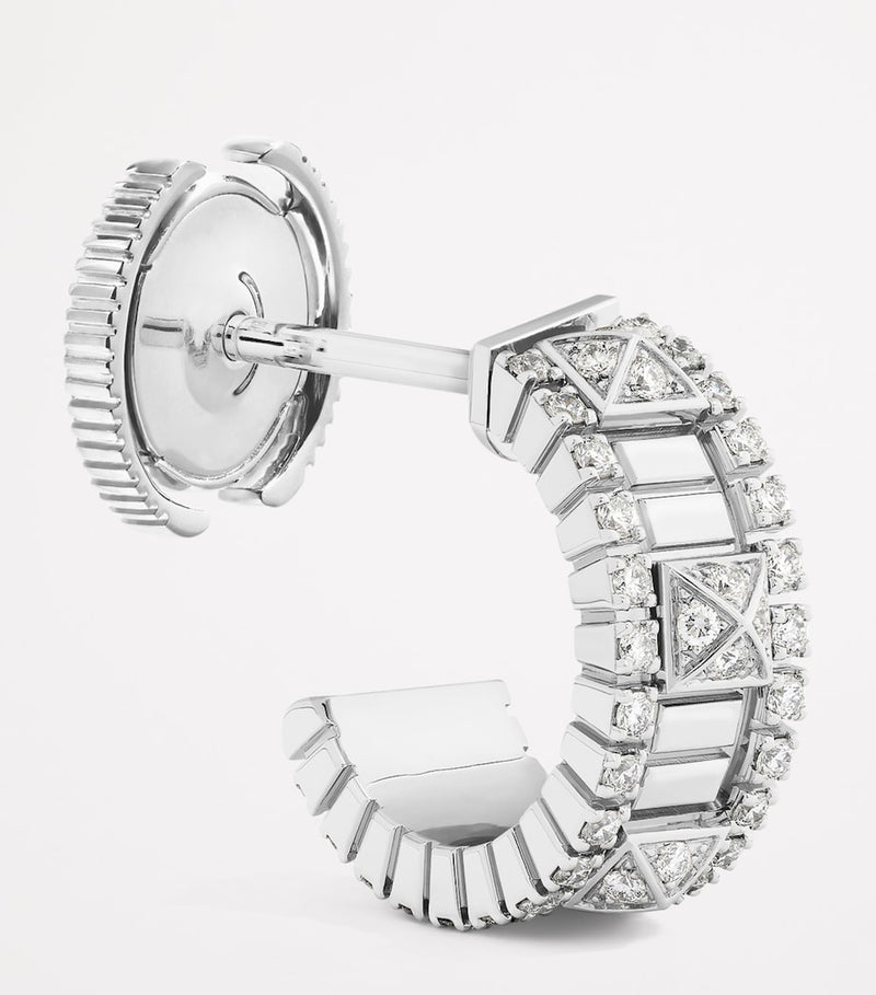 MARLI New York mini white gold diamond hoop earrings (British brand)