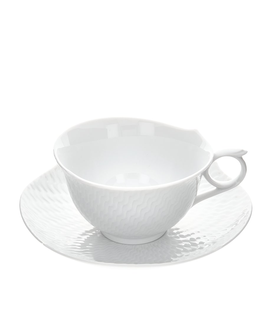 Meissen Waves Relief teacup and saucer, UK version