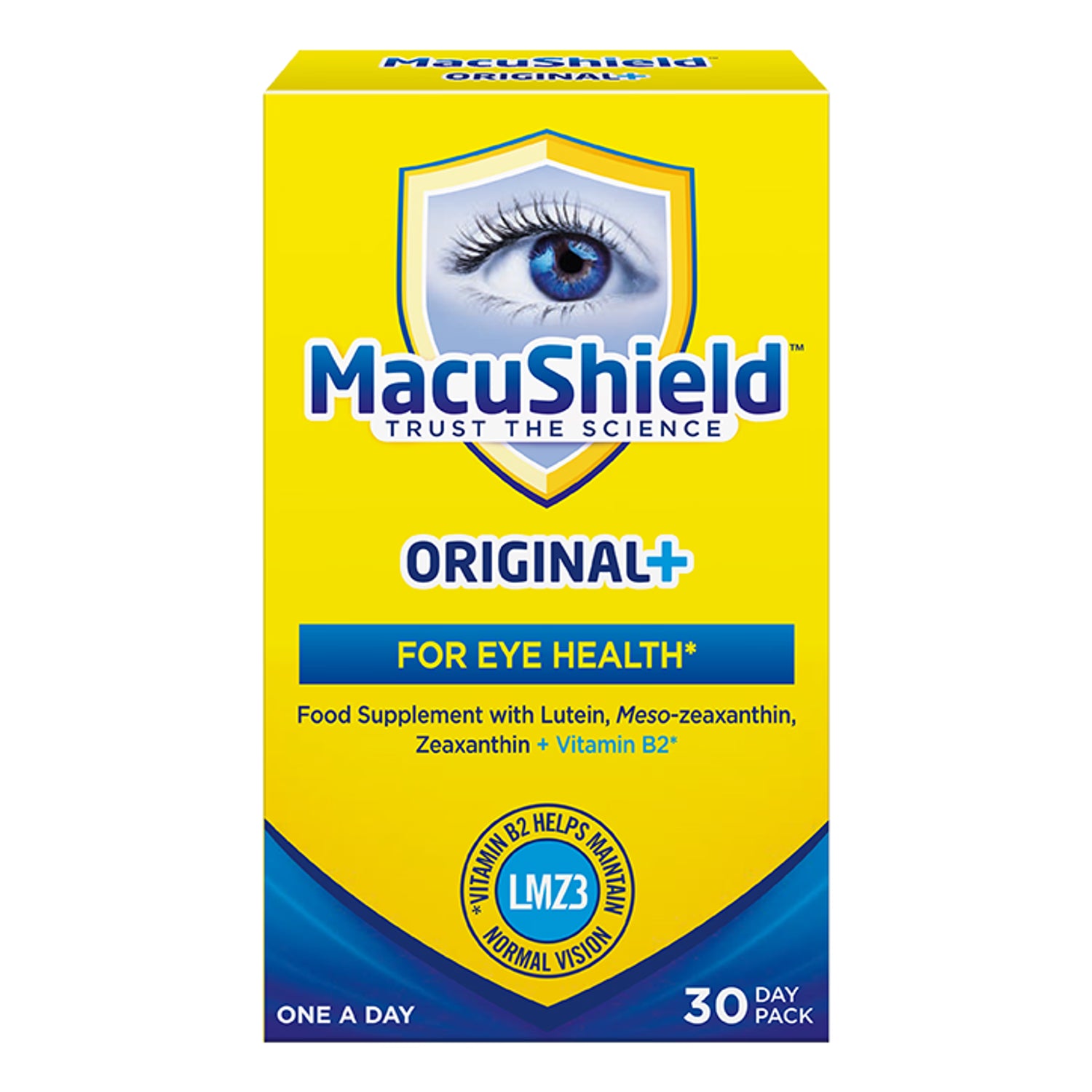 MacuShield Original Formula eye supplement 30 caps, imported from the UK