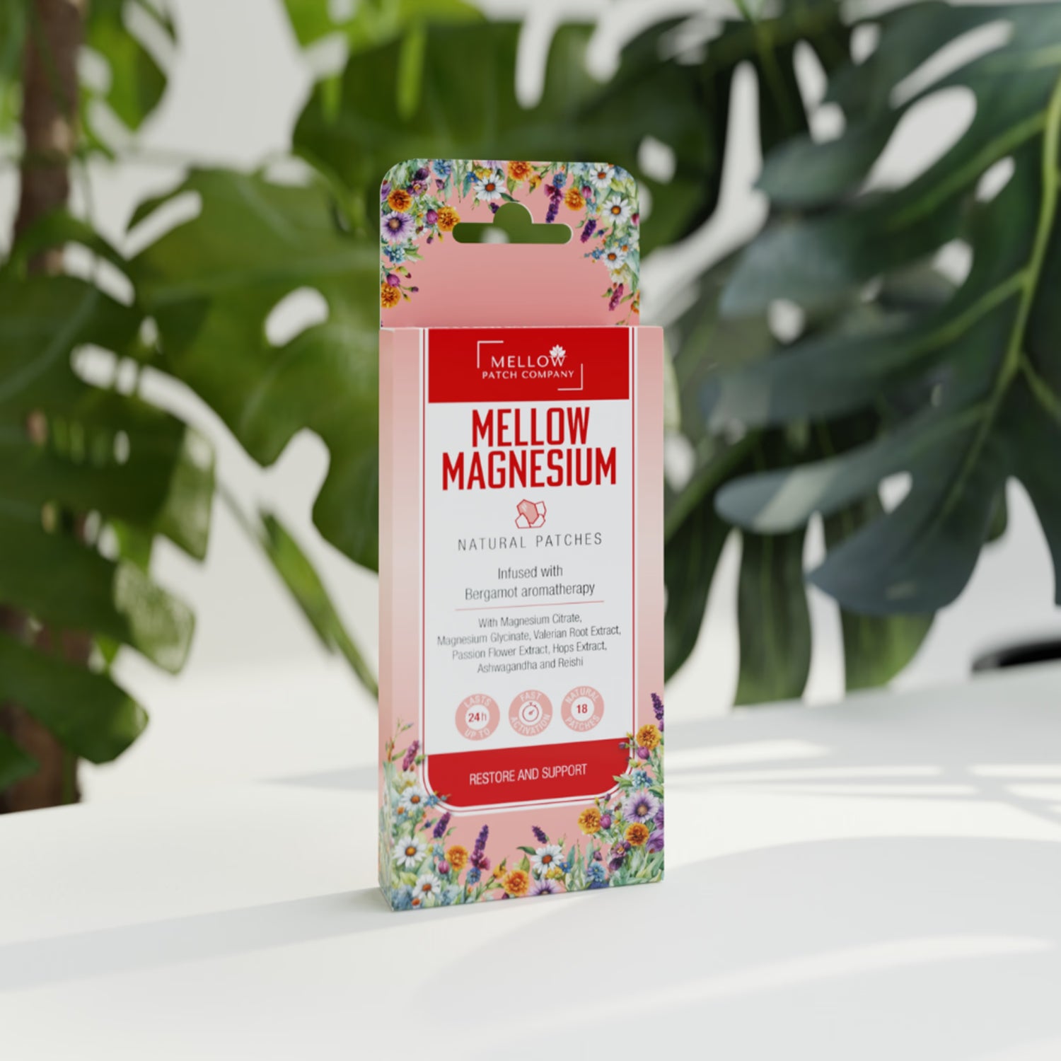 Mellow Patch Company natural topical patch Mellow Magnesium 18 piece, imported from the UK