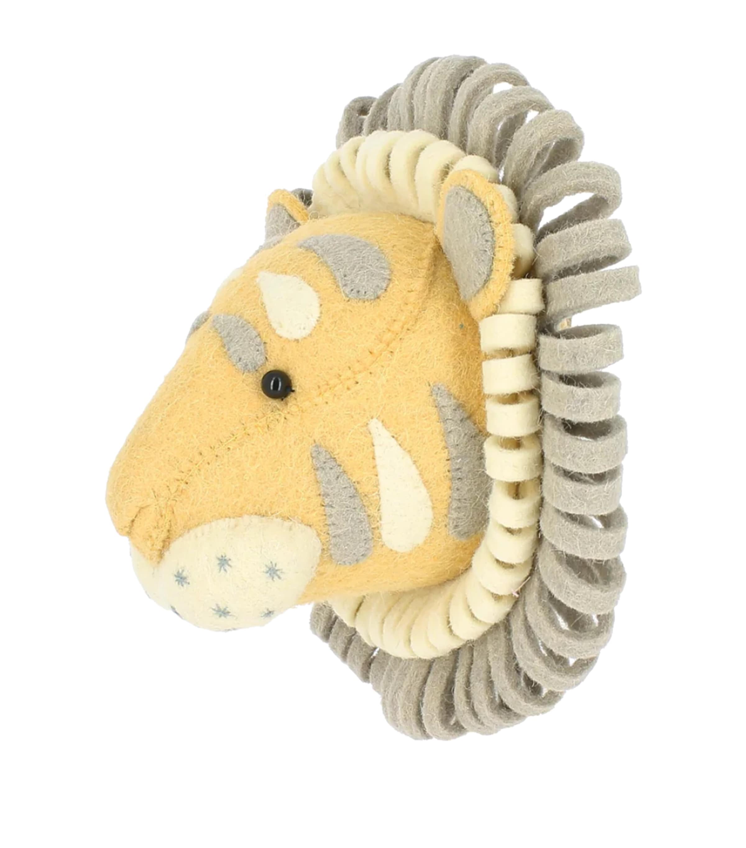 Fiona Walker mini organic wool tiger head decoration 25cm - British product