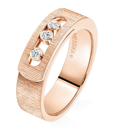 Harrods Messika Move Noa Diamond and Pink Gold Chiselled Ring (0.10ct)- Buy online at McGrocer