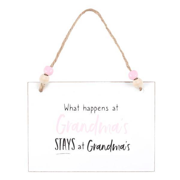 Something Different hanging sign What Happens At Grandma's, UK version