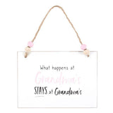Something Different hanging sign What Happens At Grandma's, UK version