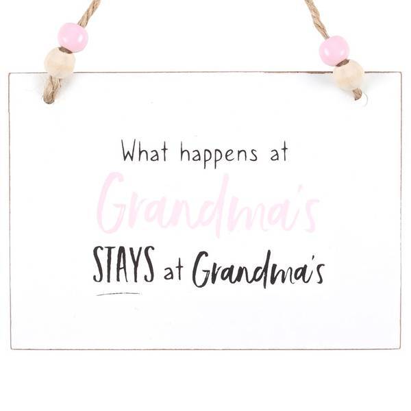 Something Different hanging sign What Happens At Grandma's, UK version