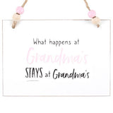 Something Different hanging sign What Happens At Grandma's, UK version